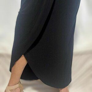 Apt 9 Size Medium, Black, Faux Wrap Midi Skirt with Tulip Hem